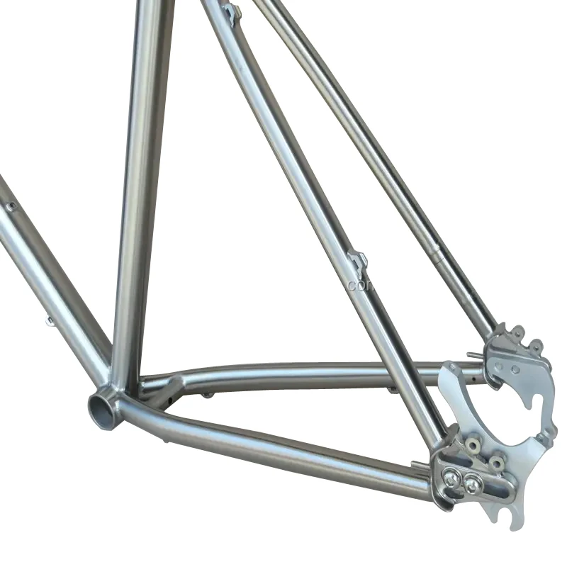 New design Adjustable drop out Titanium trekking Frame Belt Drive Splitter and Rohloff Sliding Dropouts titanium bike frame