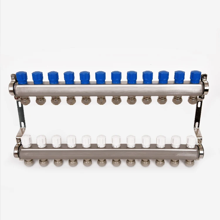 OLDE Brass Hydronic Floor Heating Manifolds , 12-Ways Stainless Steel Manifold