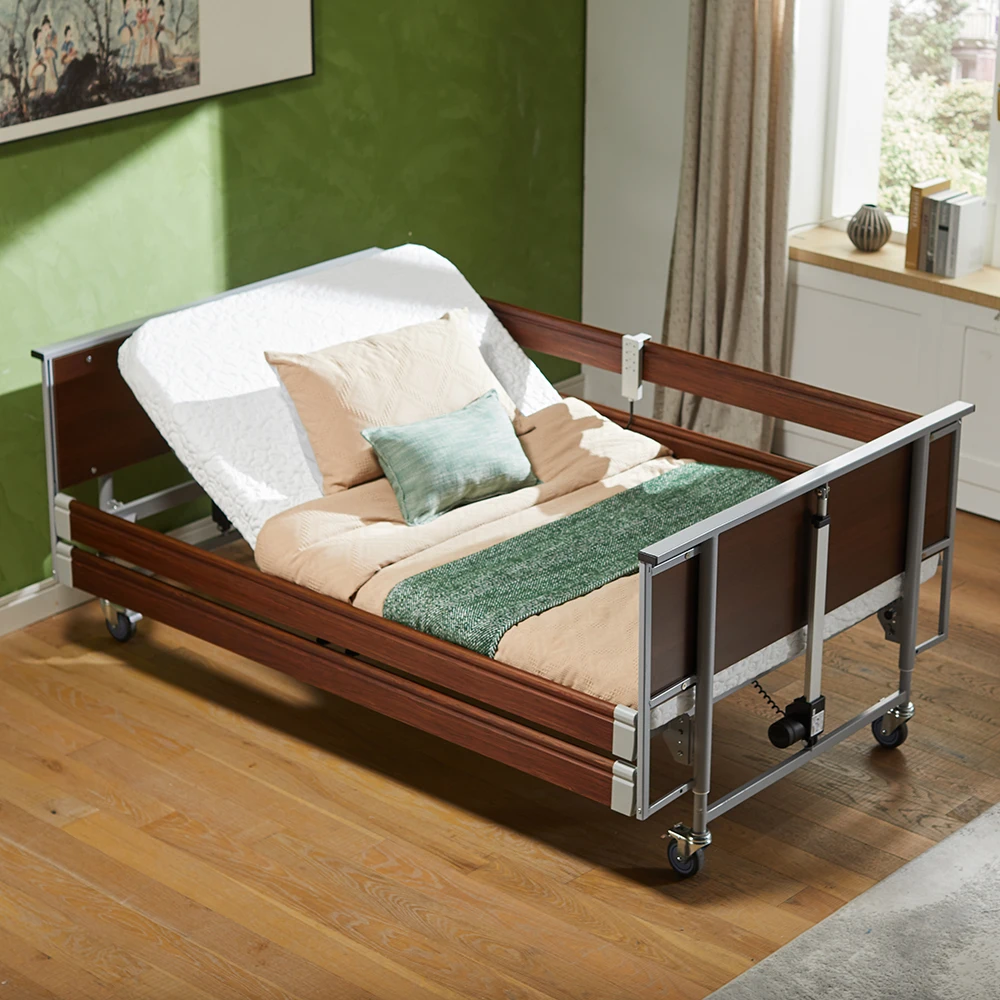 Tecforcare hospital equipment electric wooden hospital furniture nursing home elderly care bed patient medical bed for home care