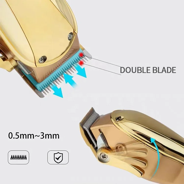 gold color cordless magic hair trimmer recharge wireless professional barber clippers  hair trimmer