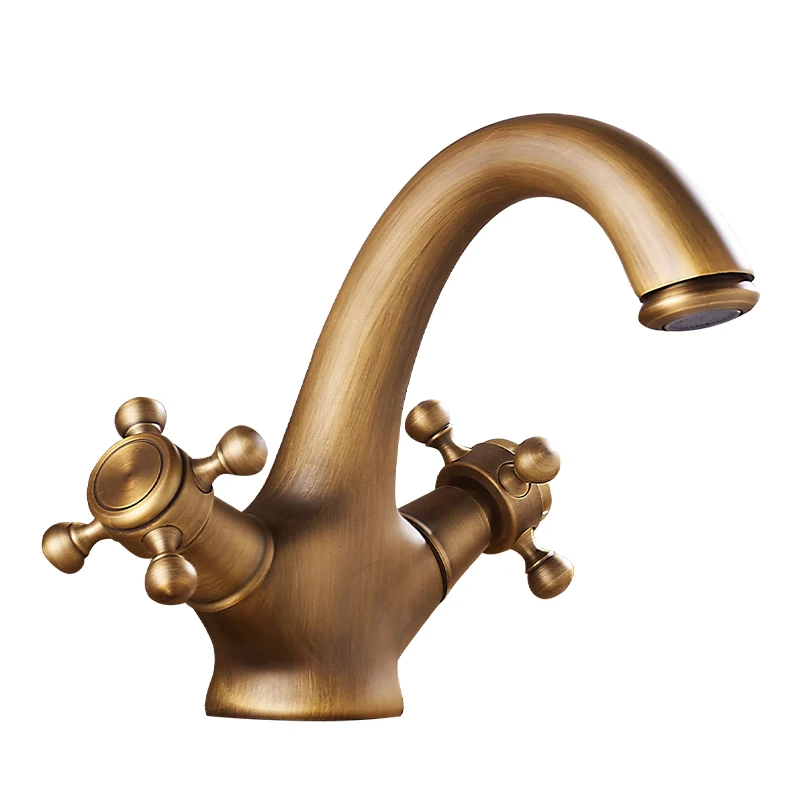 Samiyah Faucet Brass European Style Basin Faucet Idyllic And Retro Bathroom Cabinet Hot And Cold Washbasin Faucet