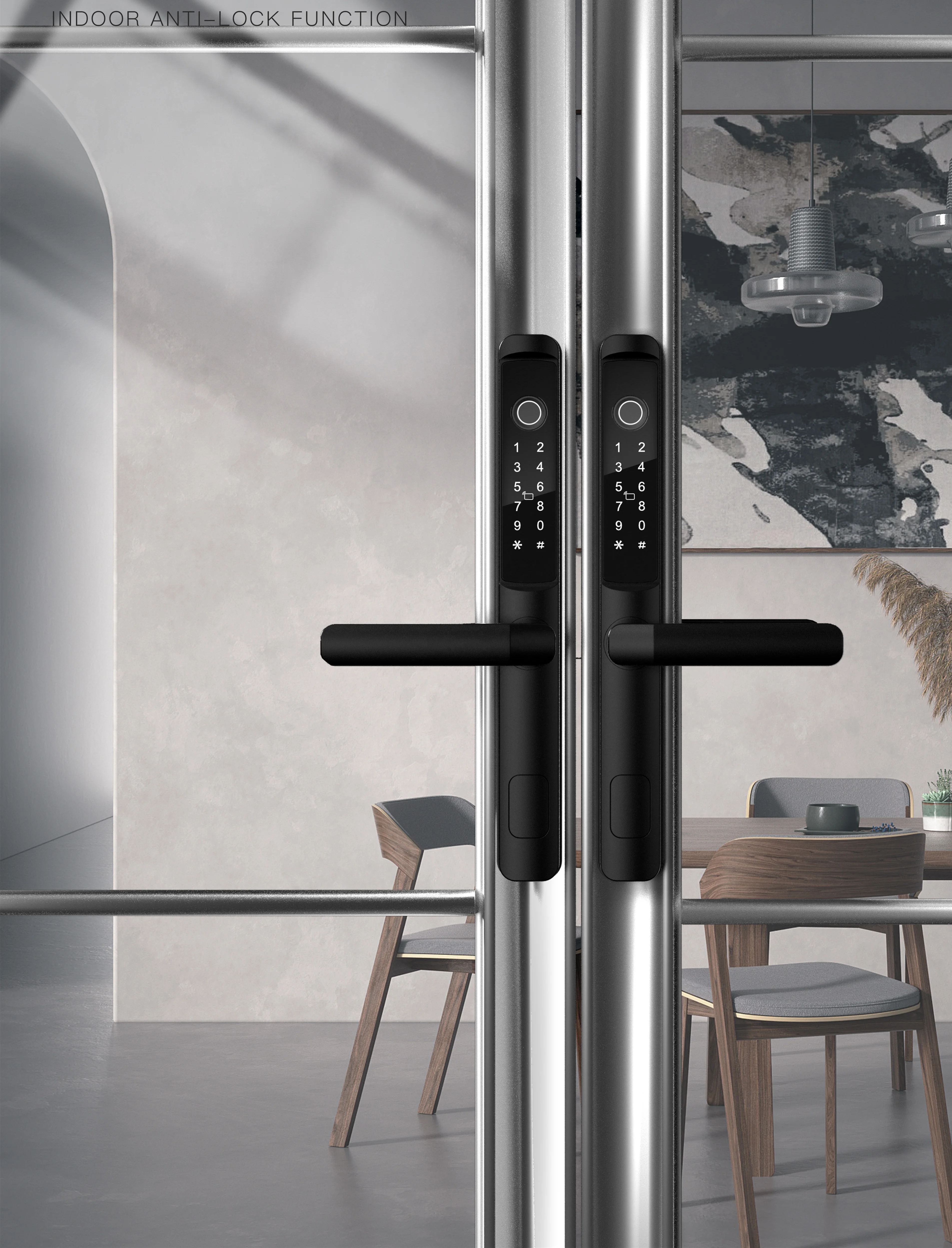 cerradura biometrica patio digital aluminum sliding door lock with tt lock app