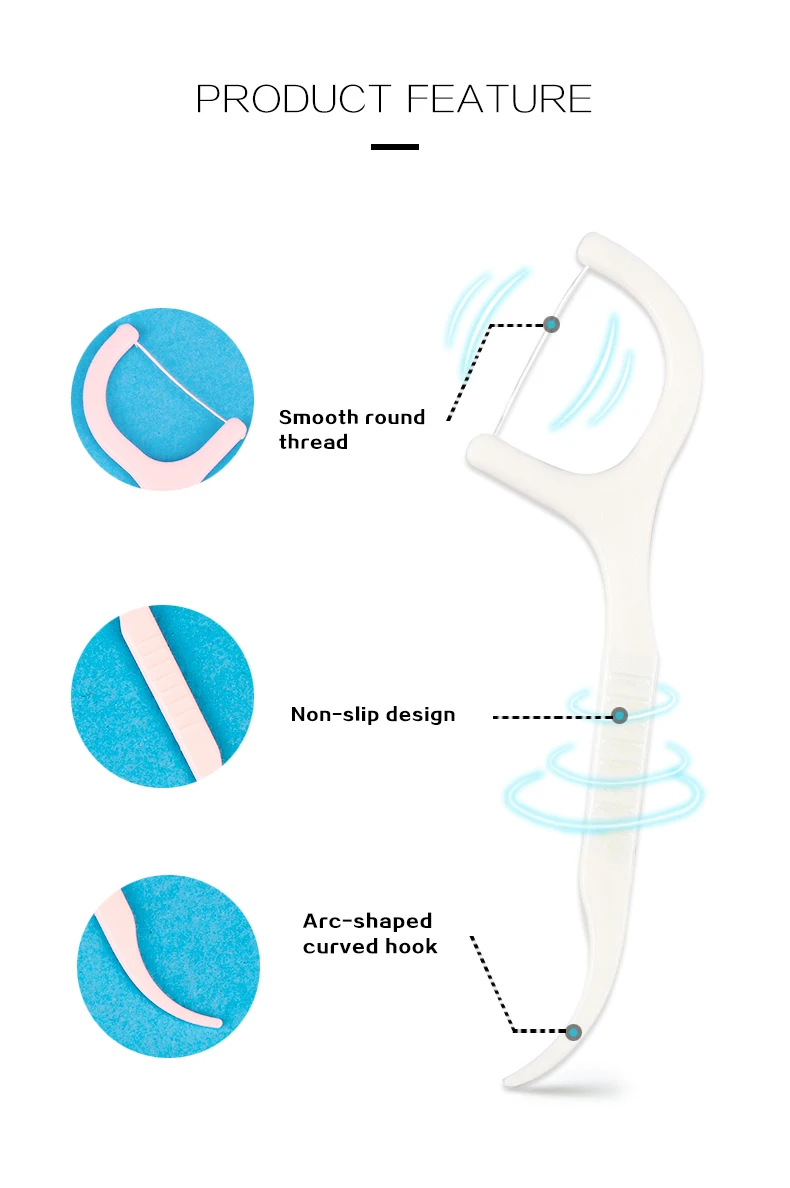Hot Selling High Quality Individually Wrapped Packed Toothpick Dental Floss  50 PCS Plastic Boxes For Dental Floss Pick Dental
