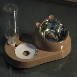 2022 New  3 In 1 Automatic Pet Water Bottle Food Dish Feeder For Cat Dog