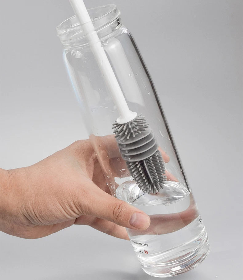 Arrival Manual Wholesale Silicone Baby Bottle Cleaning soft Brush for Baby Milk Bottle