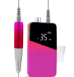 Портативный беспроводной стальной перезаряжаемый аппарат для маникюра с розовым градиентом