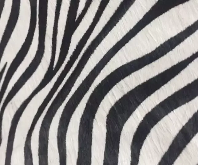 Genuine horse fur fabric zebra stripe black stripe fur fabric for sofa furniture raw material