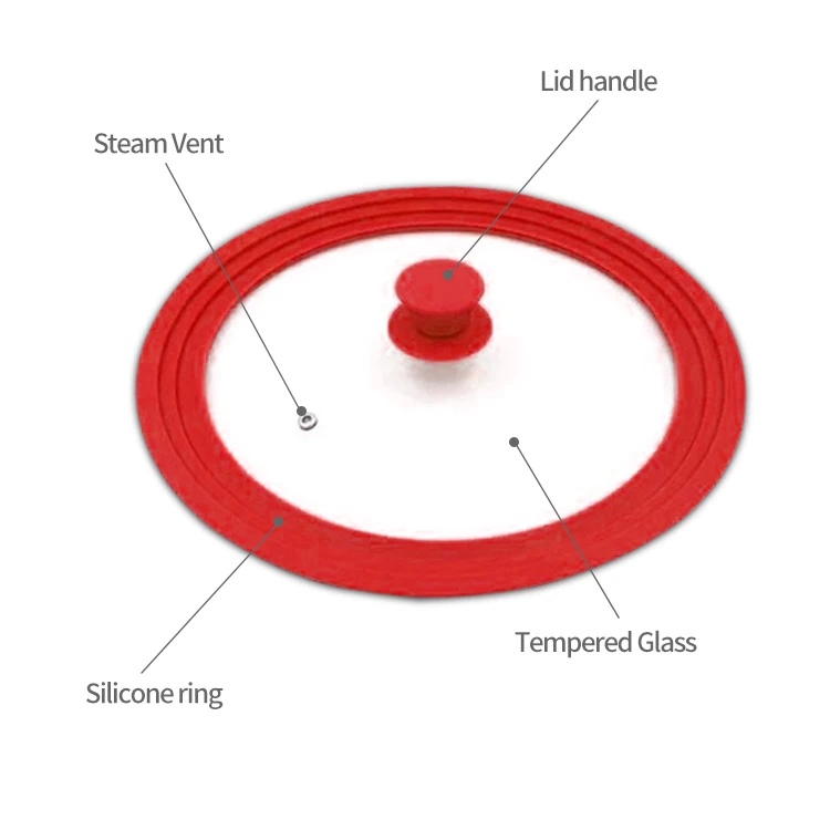 New multifunctional universal silicone pot cover Silicone cooking food-grade popular tempered glass cover