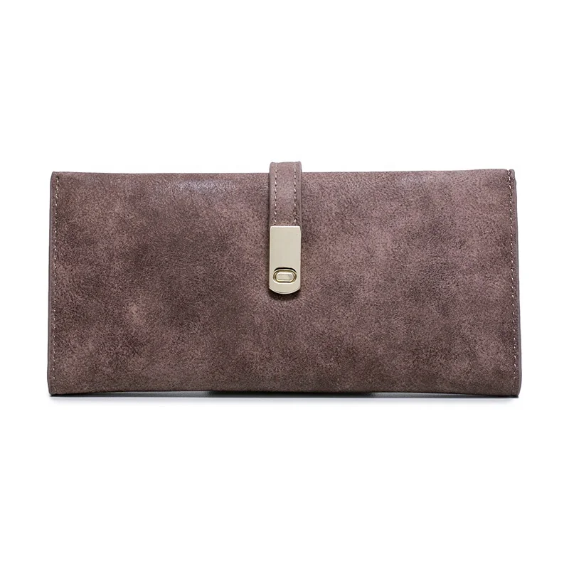 MIYIN Thin casual with long walletcard ticket fashionable coins bag ladies PU leather card wallet Retro Micro-abrasive Wallet