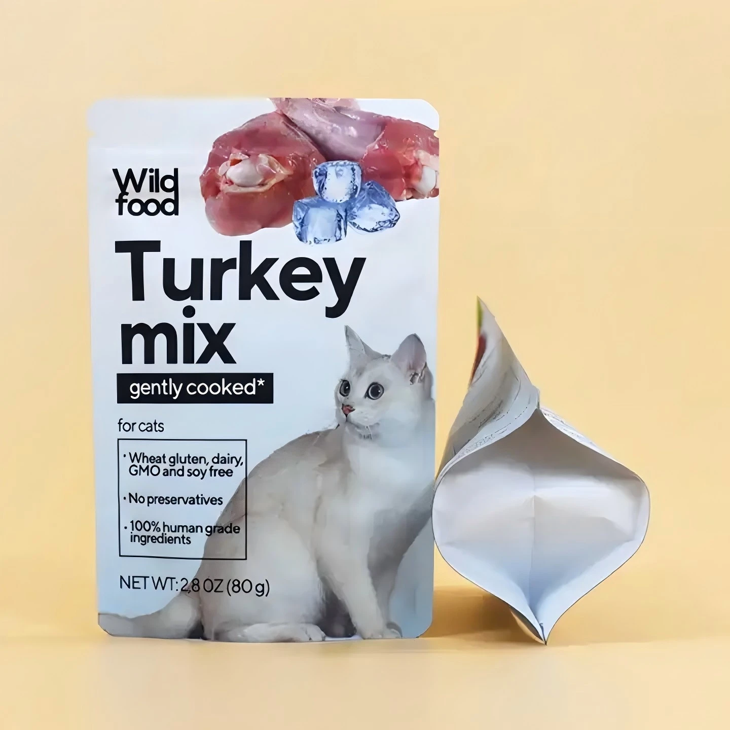 GT Recyclable Heat Sealable Retort Food Packaging Flexible Plastic Printed Retort Pouch For Pet Food Self standing bag