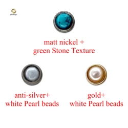 Turquoise Stones Semi-Circular Inlaid Pearl Beads Garment Rivets Clothing Colorful Round Pearl Garment Rivet