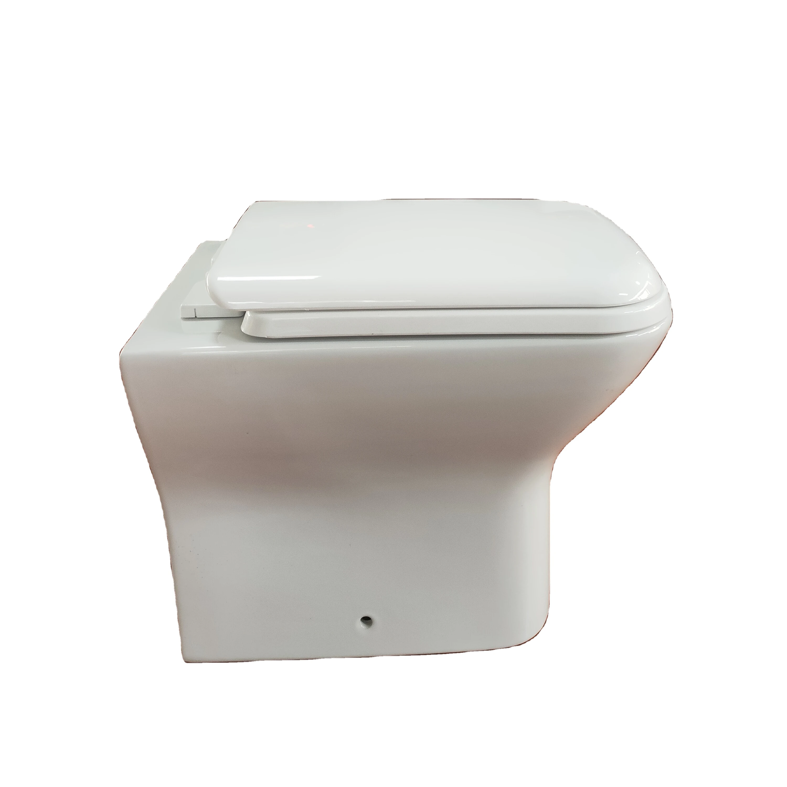 HOT Rimless Compact Easy Installation Floor Mount Back to Wall Toilet Pan Wall Faced Wc Toilet with Soft Close Seat