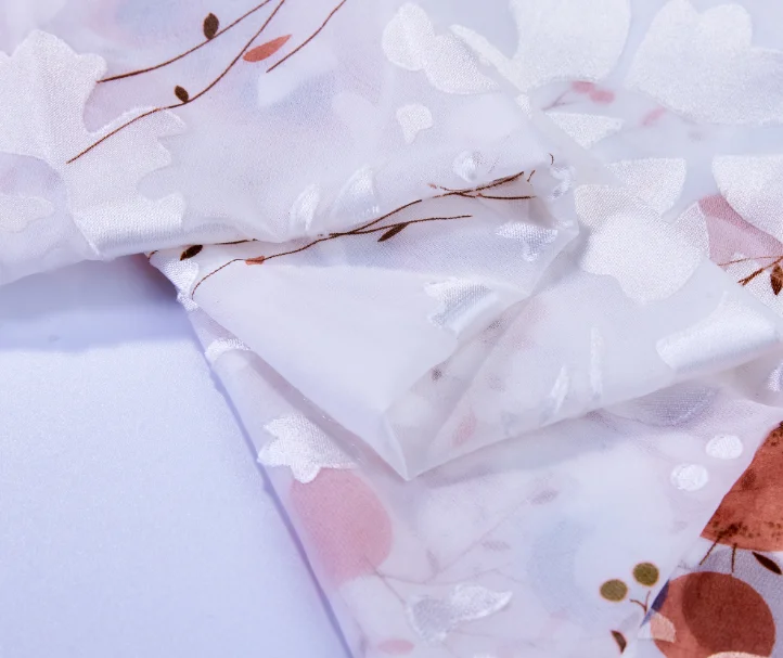 Manufacturer Wholesale Multicolor Pure Custom Printing Nylon Viscose Burnout Satin Skin Care Natural Fabric For Dress Garment