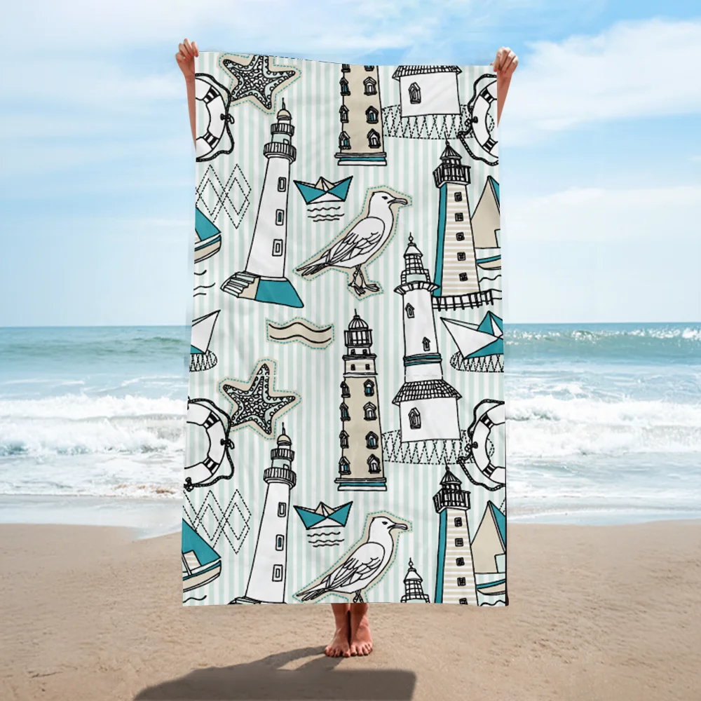Custom Print Hawaii Swim Oversized Bulk Wholesale Large Digital Printed Quick Dry Luxury Microfiber Beach Towel