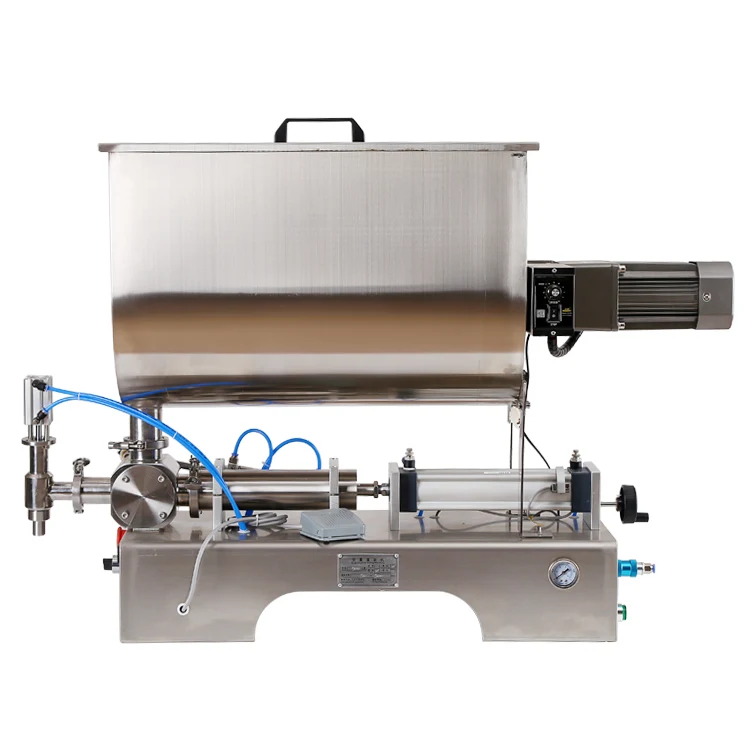 YK Semi-automatic Pneumatic Peanut Butter Paste Fillers Honey sauce Horizontal Mixer Filling Machine