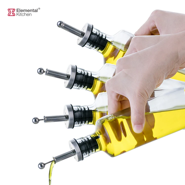 oil and vinegar set containers kitchen pouring jars bottle dispenser 500ml with lid