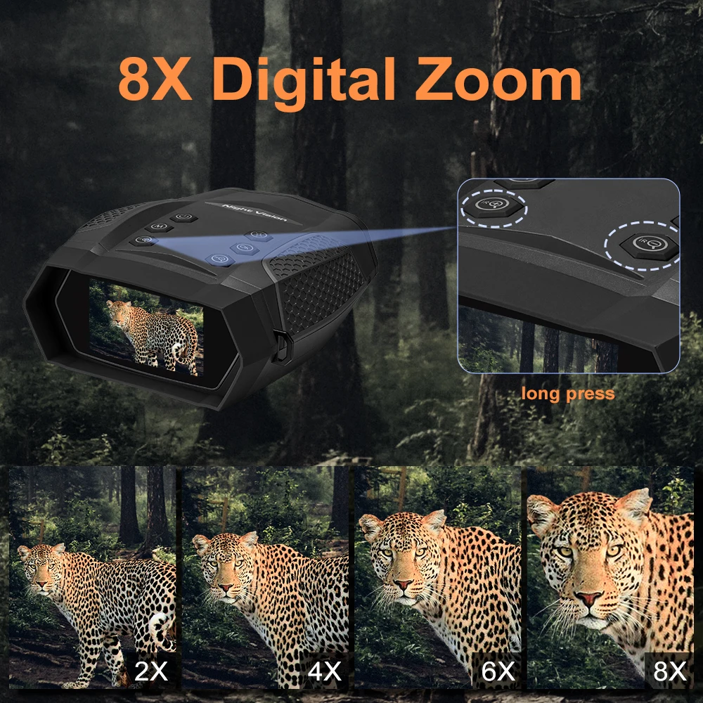 New Z555 4k video recording goggles with IR TFT display 800x540 tactical light 8X digital zoom for outdoor hunting  night vision