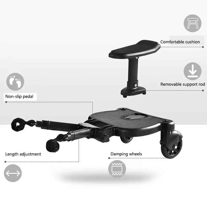 HOT Sales Pedal Twins Stroller Standing Plate Rider Buggy Board Sibling Board Second Child Artifact Trailer