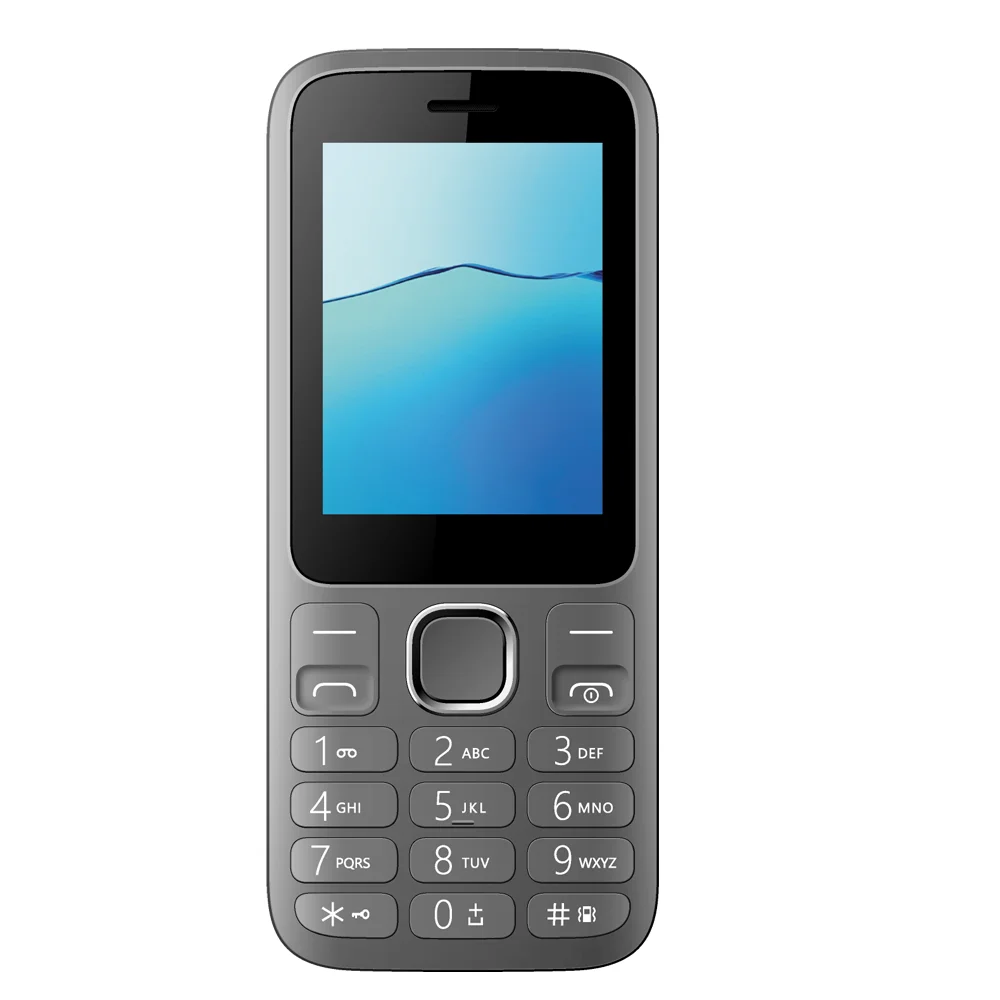 Низкая цена экран 2 4 дюйма 2G разблокированный телефон с двумя SIM-картами 2402-серый + черный