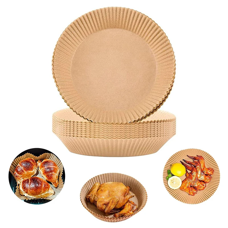 Round Parchment Air Fryer disposable Tray Liners Using Wax Paper Liner For Baking Cooking