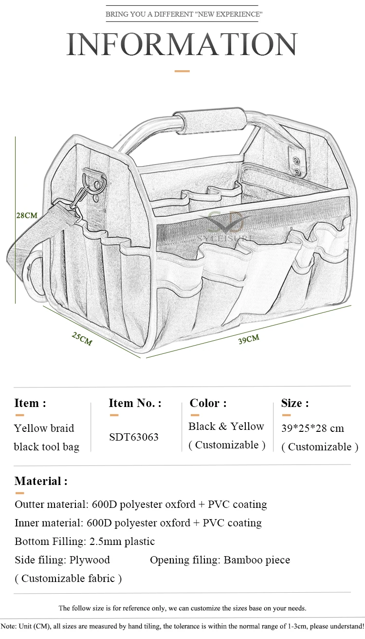 Mobilizable custom tool bag electrician Heavy Duty garden work tool bag pvc tool bags