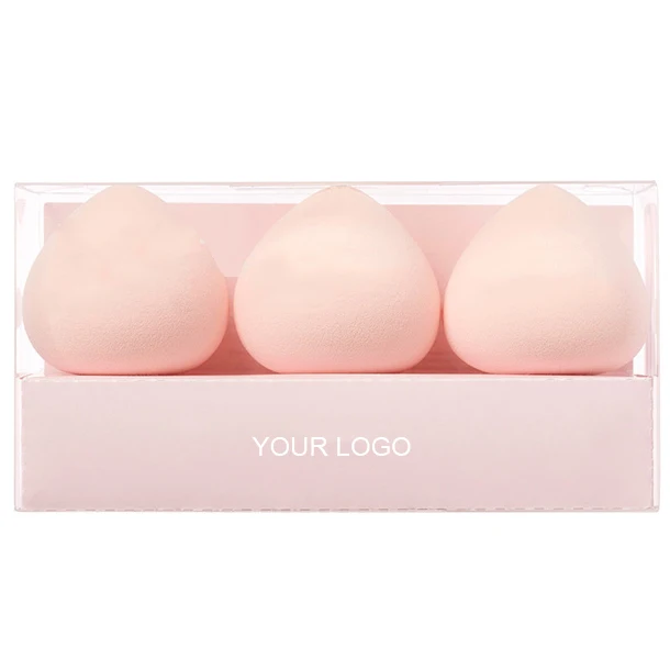 
ODM OEM Latex Free Multi Color 4pcs/set 40*60mm Face Cosmetic Beauty Makeup Sponge Blender With packaging box 