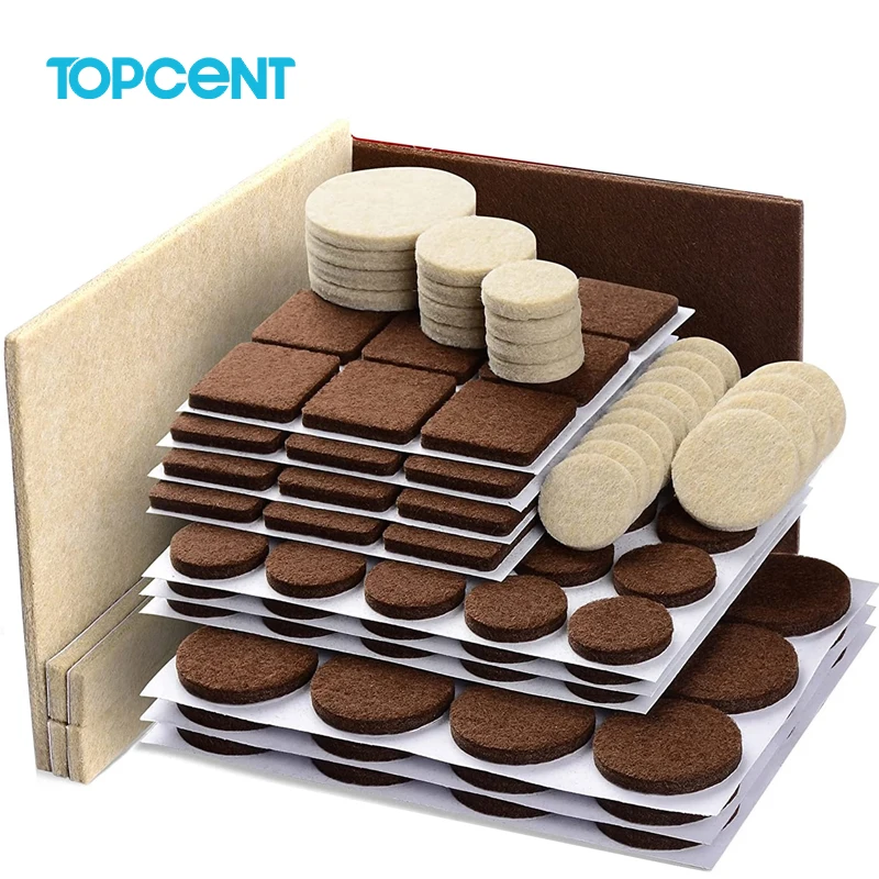 TOPCENT Customized Furniture Felt Pads Strong Adhesives Chair Leg Floor Protection Pads Felt Foot Pads