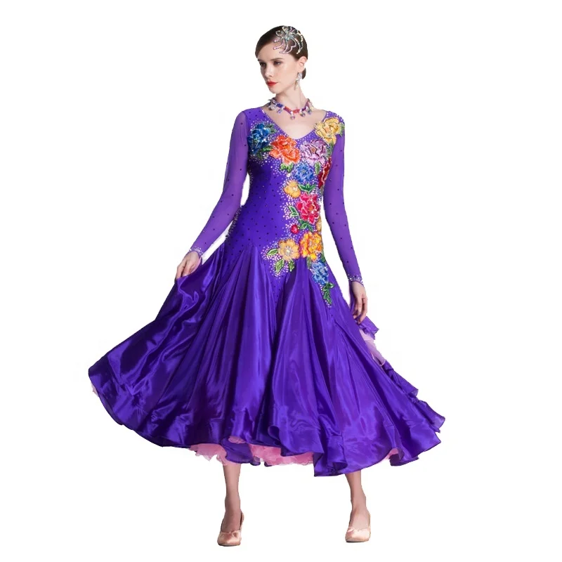 B-18213 Ballroom Dance Dress Patterns, Top Design Long Ballroom Dancing Dress Adult Shop Girl Ballroom  Dress For Children