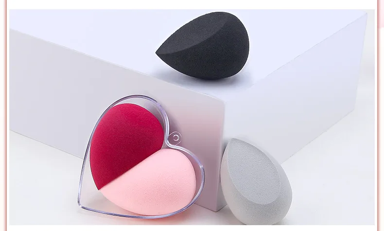 Косметические аксессуары 2020, супер милая губка для макияжа, блендер в красивом футляре в форме сердца для Дня Святого Валентина