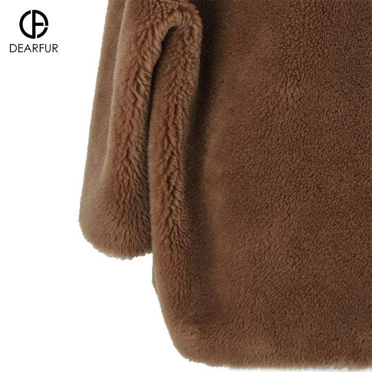 Custom Cheap Faux Fur Jacket Sustainable Knitted Long Luxury Faux Fur Coat