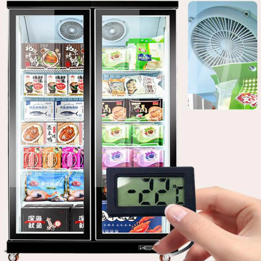Wholesale commercial stores supermarket upright glass door freezer display showcase