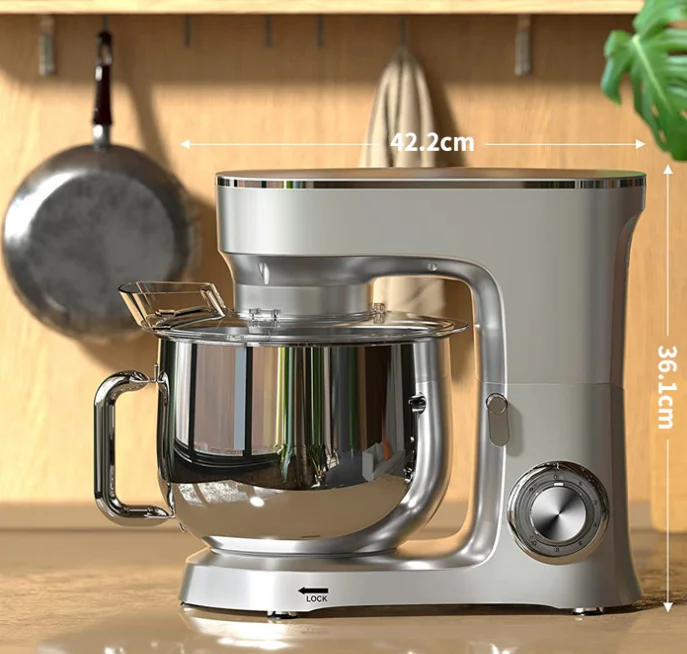 8 Liter Household Chef Machine Stainless Steel Kneading Grinder Automatic Multi-Speed small Silent Mixer Blender