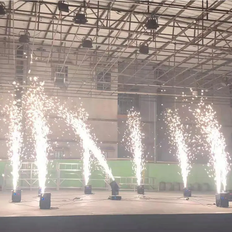 DMX Control Moving Head Rotating Sparkler Stage Flame Spinning Cold Spark Machine 750w for Wedding