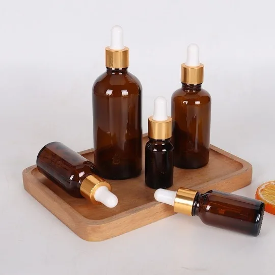 Frosted amber glass bottle color glass dropper bottle