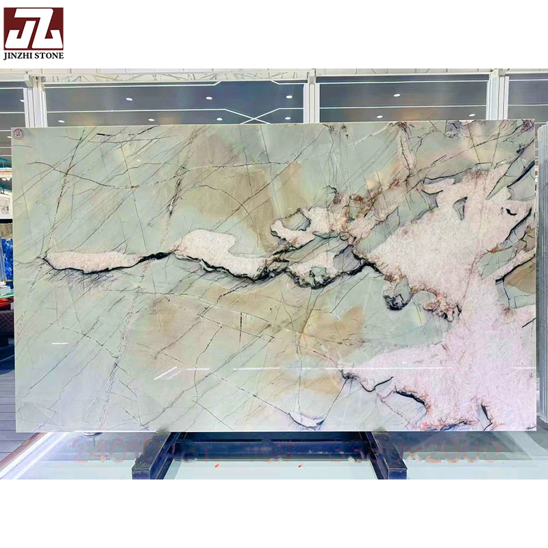 High End Brazilian Crystal Tiffany Blue Quartzite Cristallo Tiffany Quartzite Marble Slabs Custom Sizes