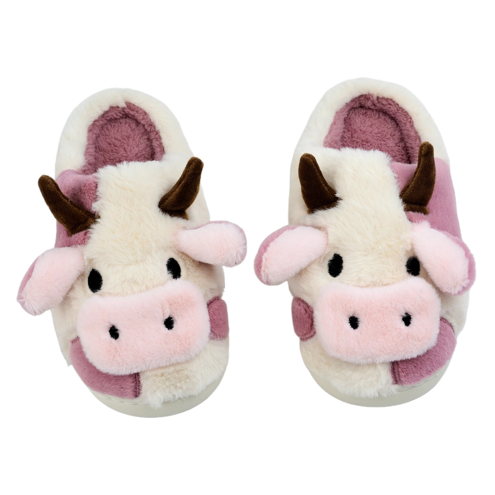 XIXITIAO Cow fuzzy animal Plush woman Shoes Hot Sale Cute Warm Home Indoor Winter Cotton fashion fur slippers for woman girls