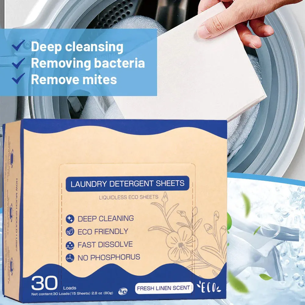 Laundry Tablets Concentrated Washing Powder Underwear Detergent Sheet Laundry Bubble Paper Clothing Cleaning Products