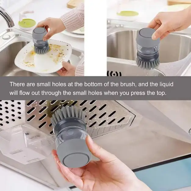 Hot selling Dishwashing Brush Decontamination Washing Pot Kitchen Home Cleaning Non-Stick Oil Automatic Liquid Cleaning Brush