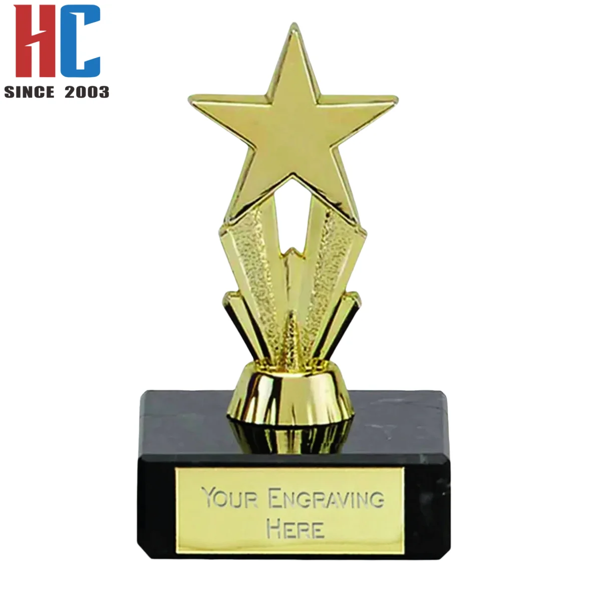 20 Years  Factory Custom Personalised Engraved metal Trophy Star Award