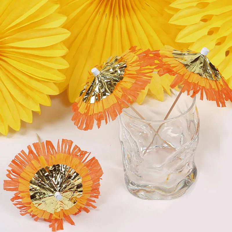 2020 Wholesale hawaii paper umbrella toothpicks for cake topper, party decoration