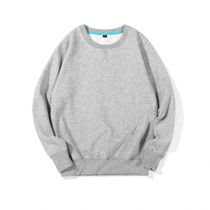 White 100% cotton 300g hemp cotton large terry crew neck sweater hoodies and sweatshirt