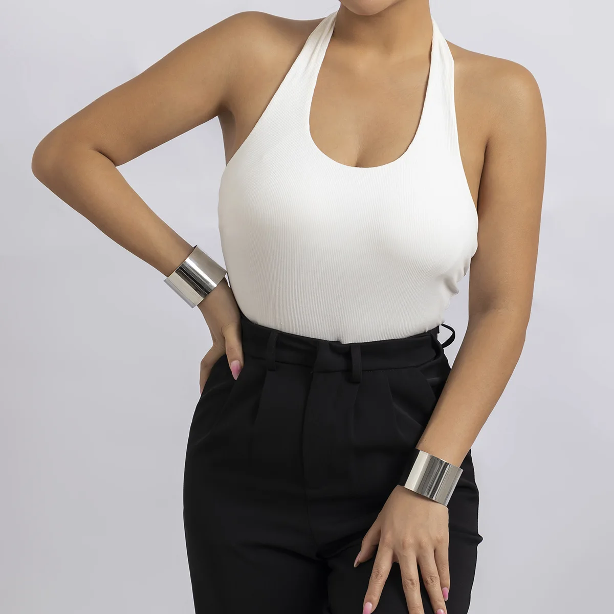 Gold Cuff Wide Bangle Irregular Waves Simple Gold Silver Color For Woman Fashion Vintage Party Accessories Metal Bracelet