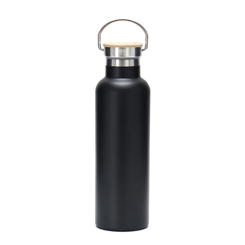 600ml 20oz Outdoor Thermal Double Wall Insulated Stainless Steel Vacuum Flask with Bamboo Lid