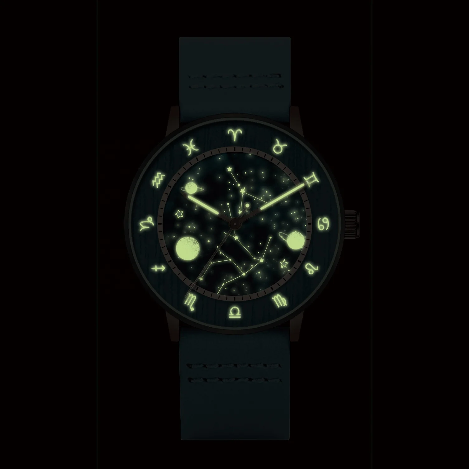 2021 Luminous The Zodiac quartz watches OEM DIY photo dial Custom Logo promotional Christmas gift alloy reloj