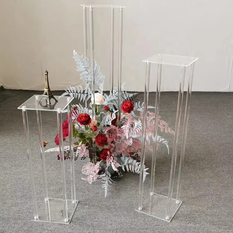 Прозрачные Акриловые центральные части свадебного стола для цветочной подставки, Цветочная основа и свадебные украшения, 80*25*25 см