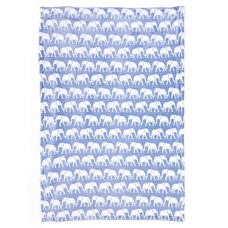 NEW design hot sale Custom Plush Throw Blanket Elephant Sherpa Fleece Blanket Double Fleece Blanket