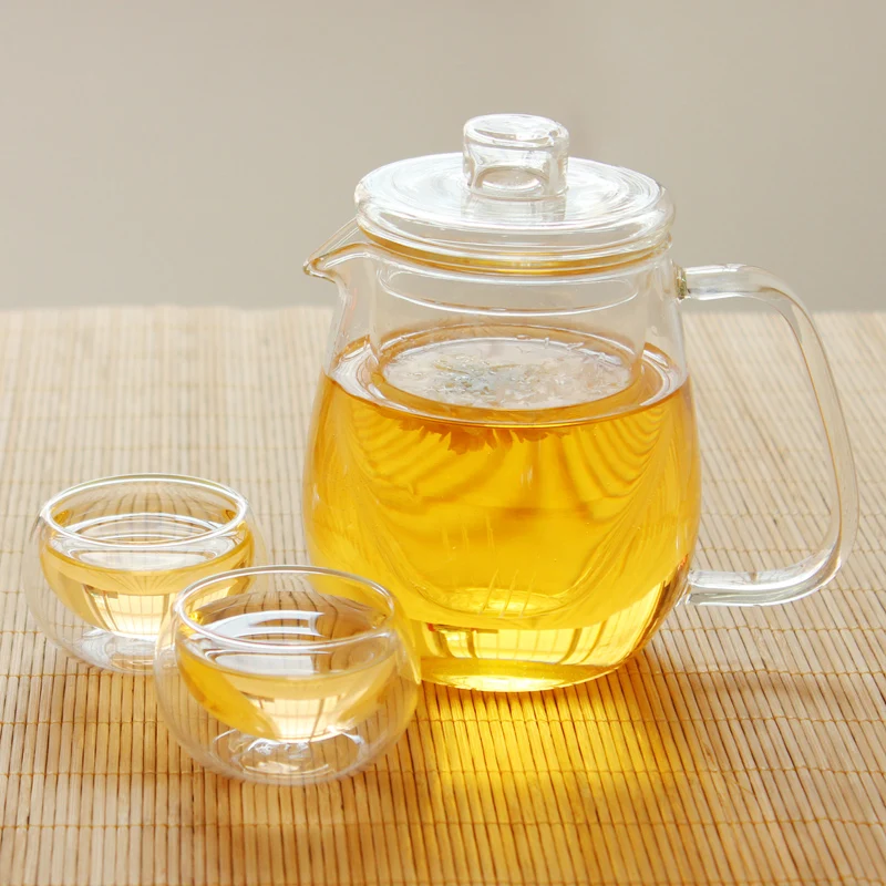 700ml 24.7oz Borosilicate Glass Blooming Tea Pot with Infuser