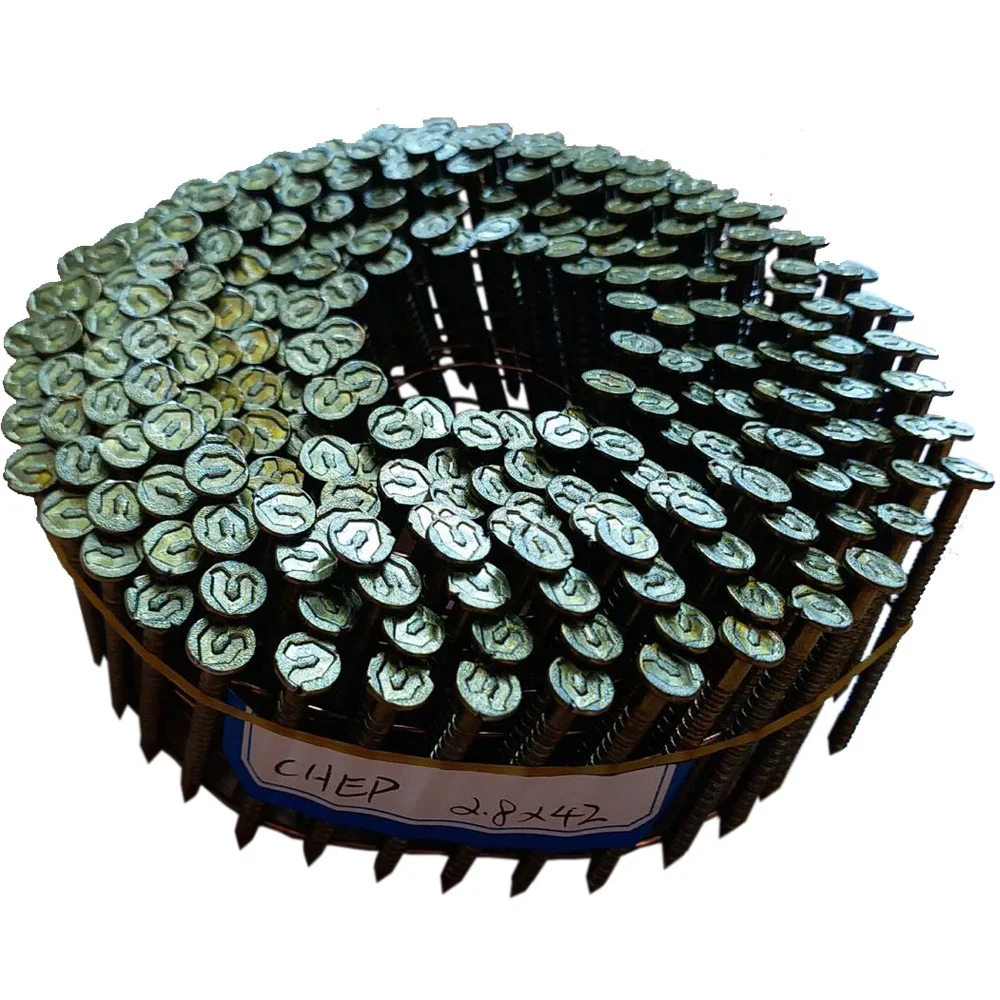 Vinyl Coated Ring Shank Diamond Point  2.3X50mm  Wire Weld Pallet Coil Nails