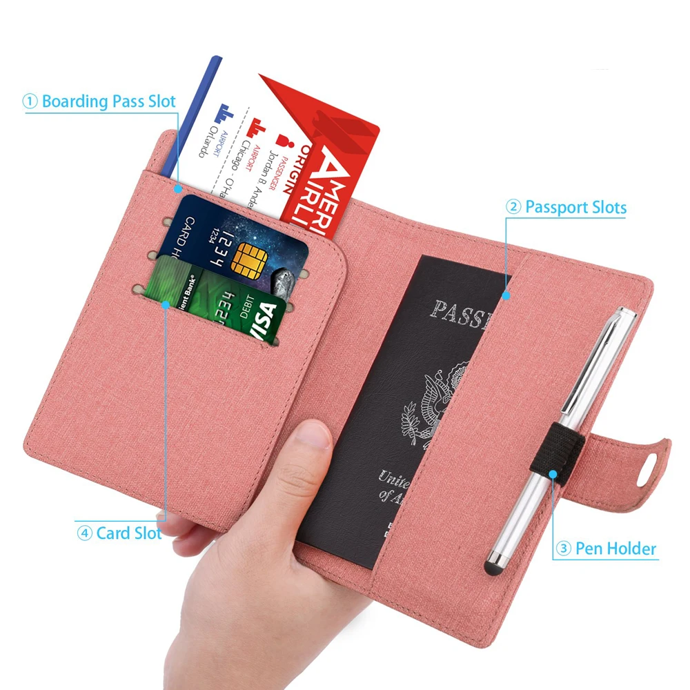 Custom Passport Holder Top Selling PU Leather Passport Cover with Pen Holder