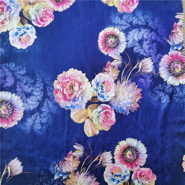 Karachi velvet impossi velvet Print with Foil velvet fabric for garment